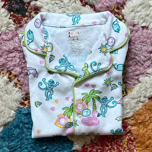 Roller Rabbit White and Green Kids One Piece - Picture 6 of 14